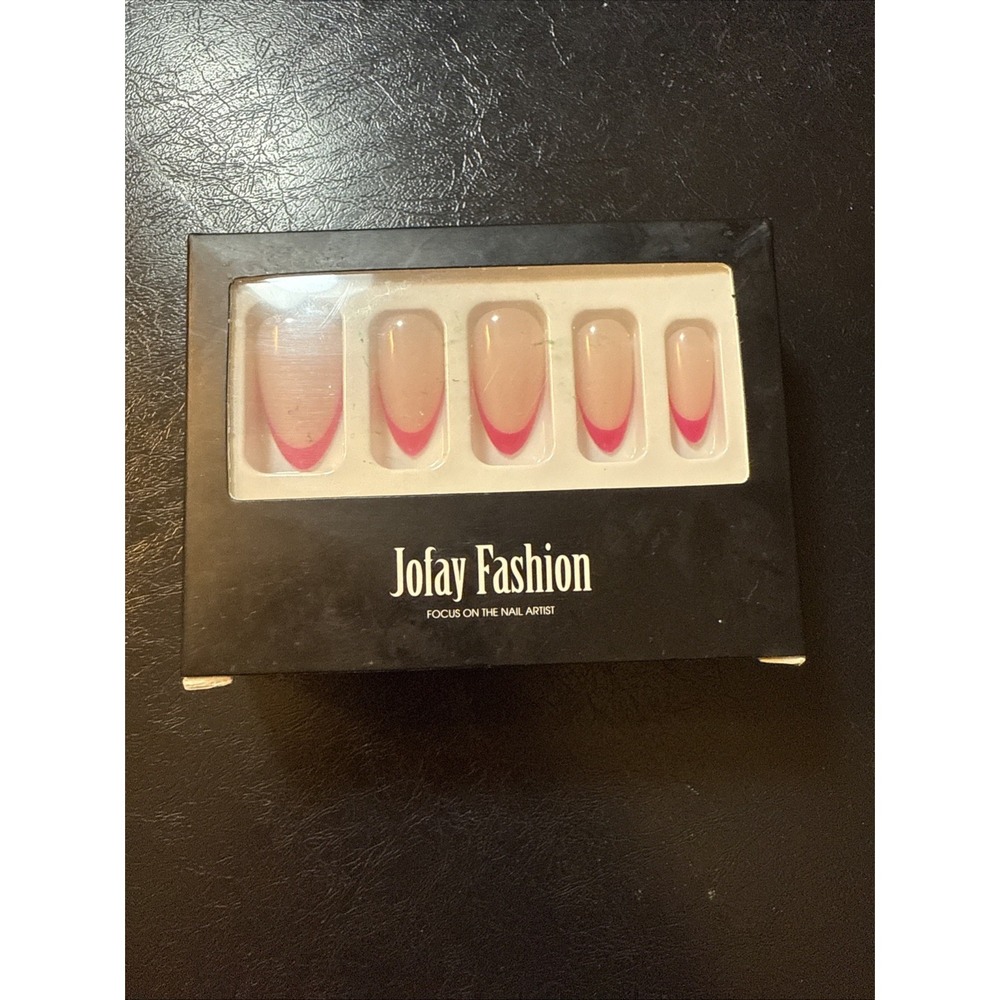 New In Box‎ French Tip Press On Nails Kit Pink Punch Jofay  Fashion
